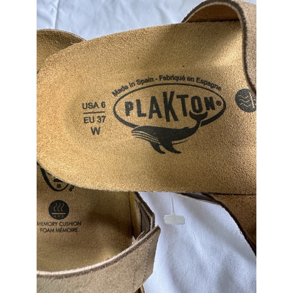 New Plankton AFELPADO Sandals Size 37 / 6.5 USA Beige / Tan 2025 Blair Leather - Picture 2 of 9